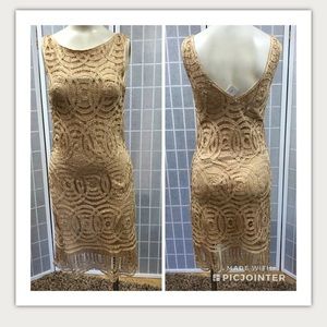 Etoile, dress, cocktail, tan color, laces, sizeS.: